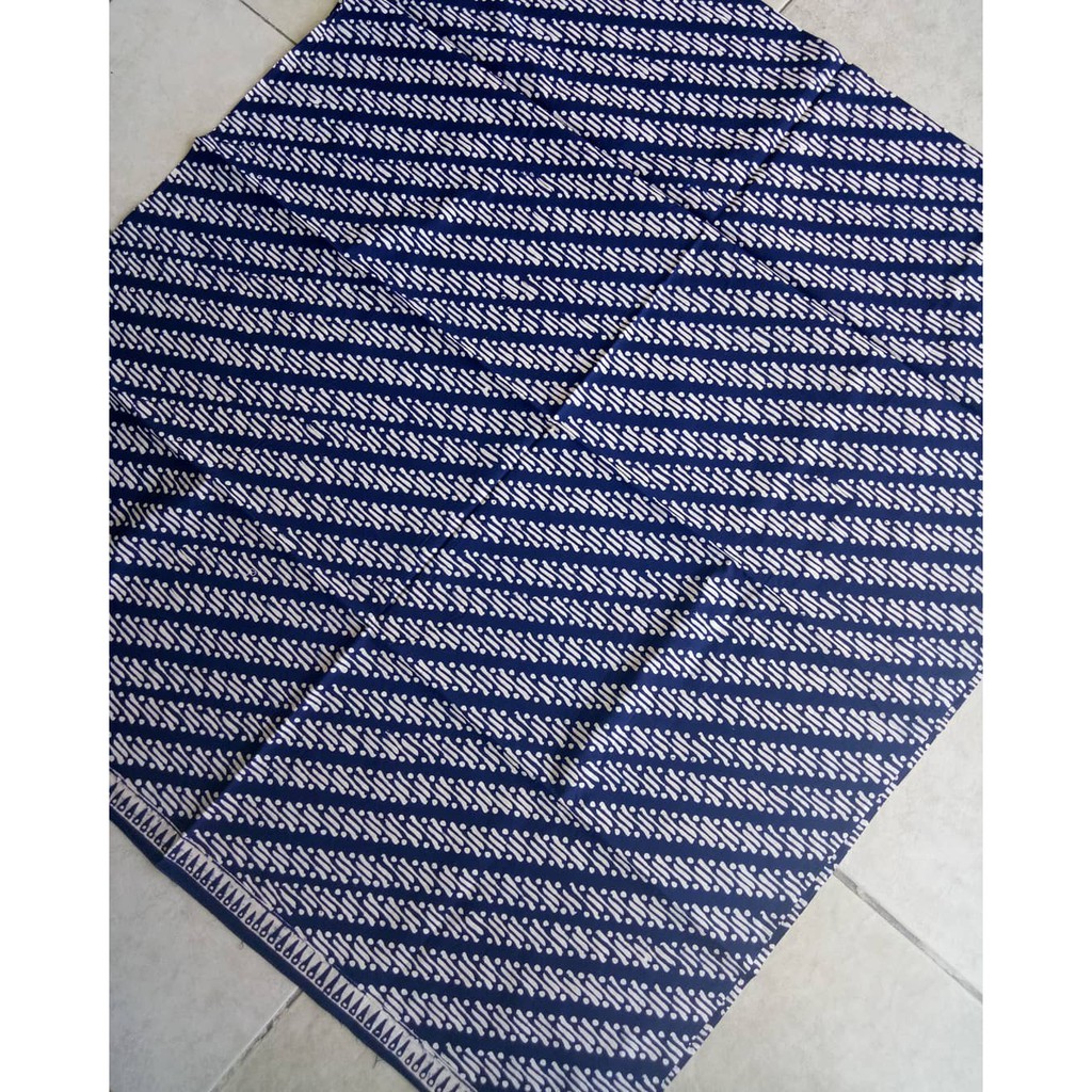 Kain Batik Solo (batik Cap) Motif Parang Klitik Warna Biru Navy Jogjaan