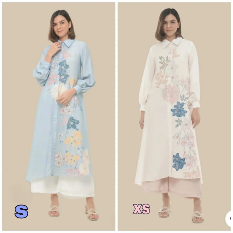 STELLA SHIRT DRESS WEARING KLAMBY _ Baby Blue S, White XS