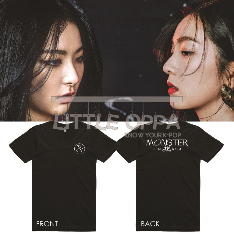 BAJU KAOS KPOP RED VELVET IRENE SEULGI MONSTER LOGO T-SHIRT