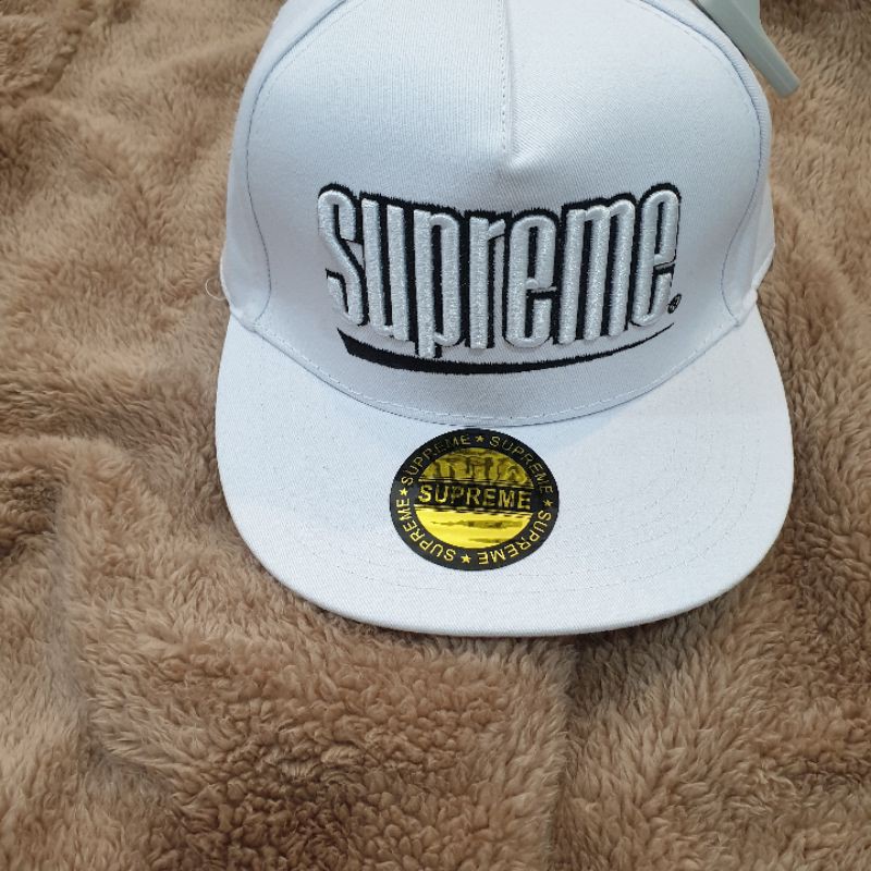 snapback supreme topi putih hiphop