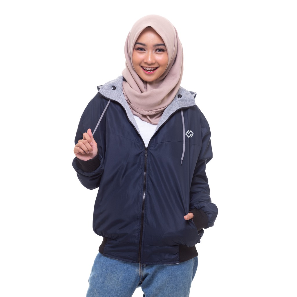 (BISA COD) JAKET WANITA BOLAK BALIK JAKET YUKI HODIE WANITA DISTRO TERBARU HEYLOOK