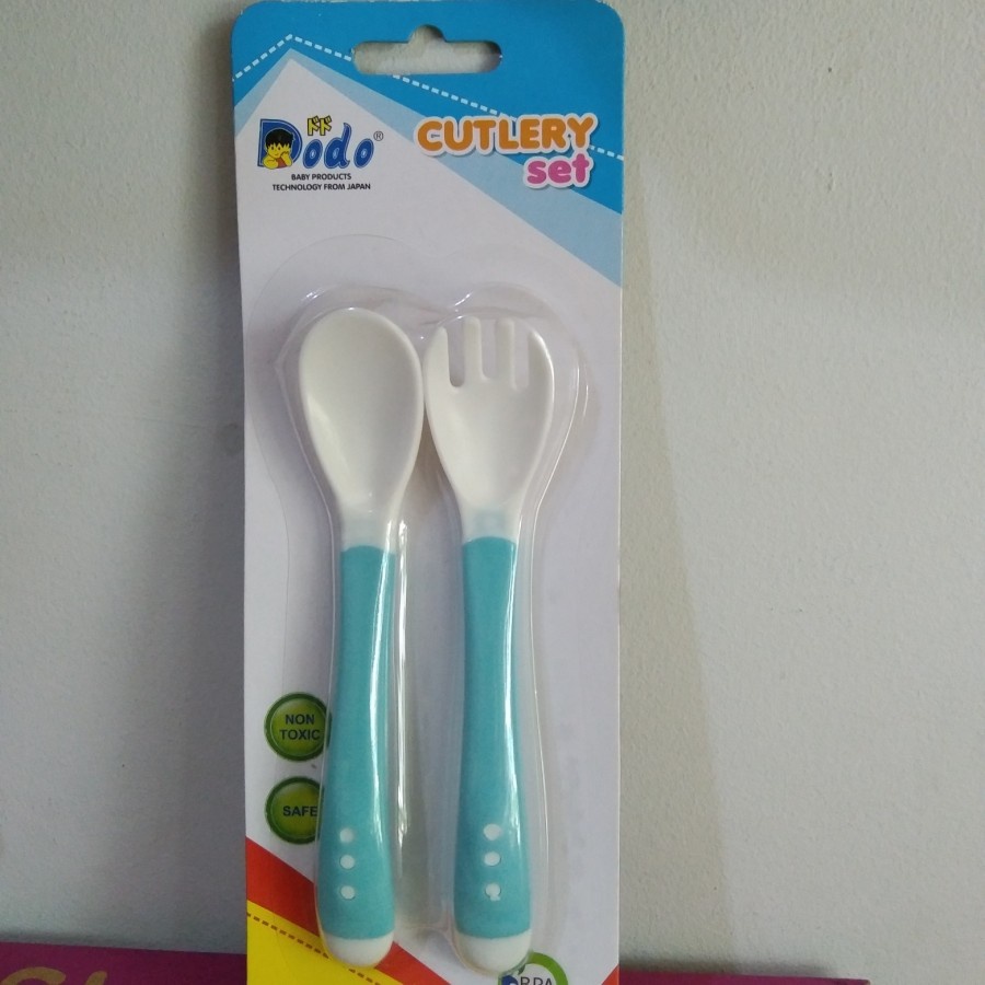 Dodo Cutlery Set Sendok Dan Garpu Makan Anak Bayi Bahan Food Grade