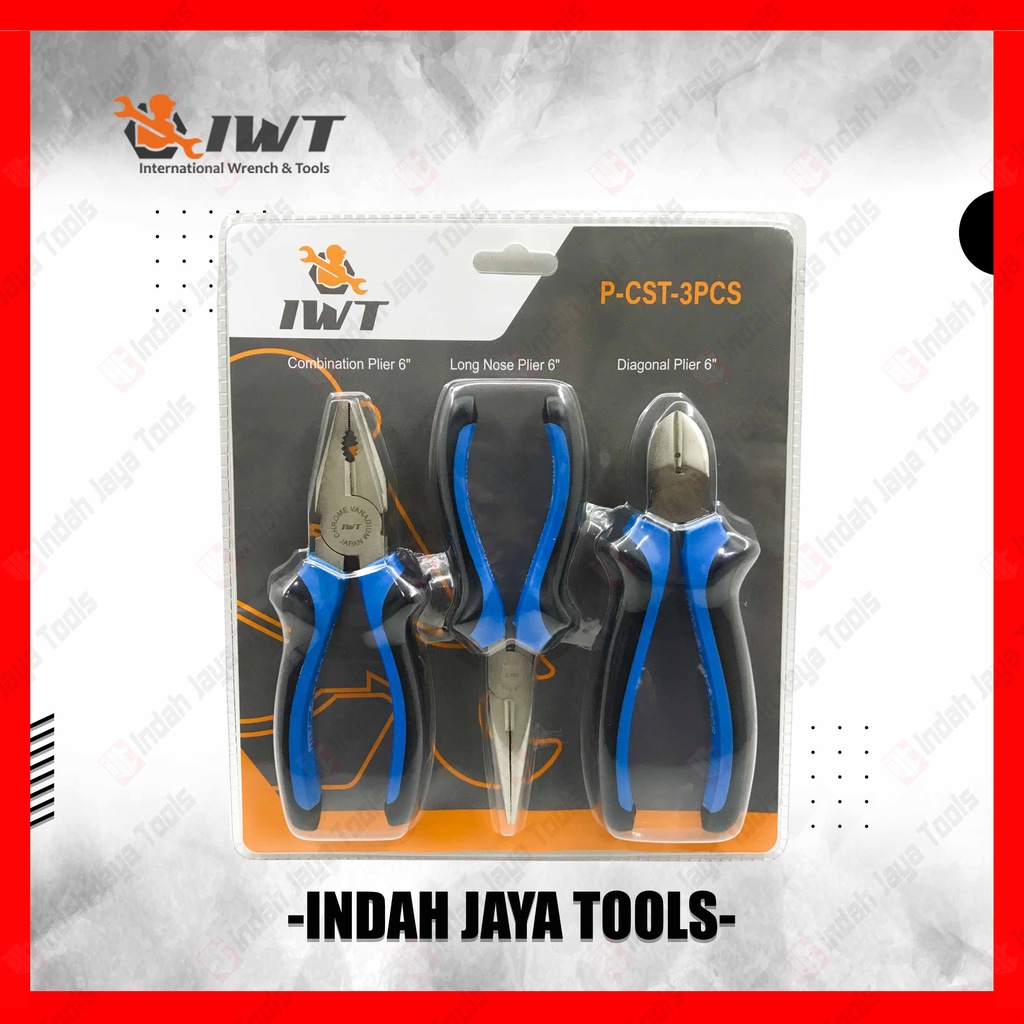 IWT P-CST-3PCS Tang Set 3 Pcs Paket - Tang Kombinasi Lancip Potong