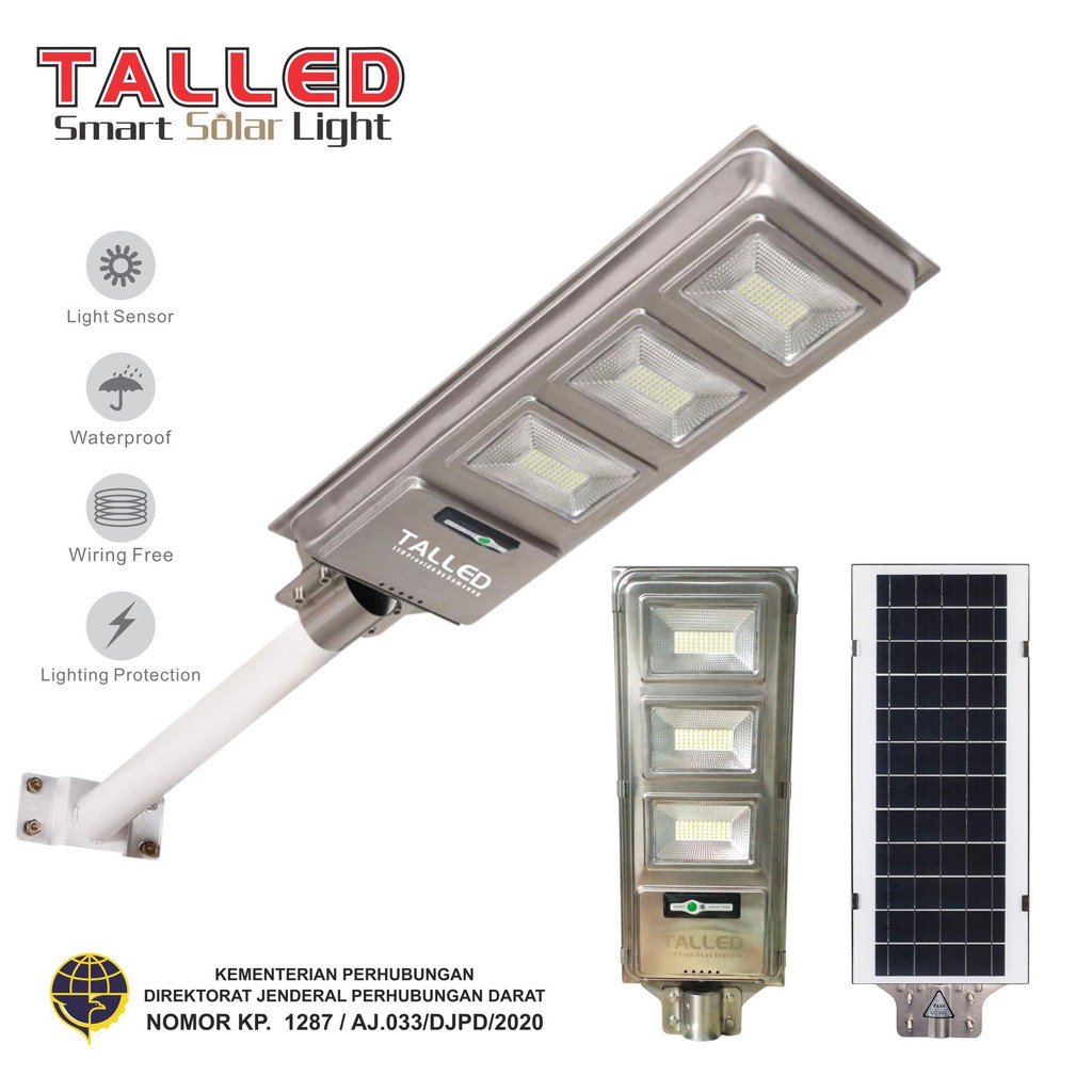 LAMPU JALAN 150W SOLAR CELL TENAGA SURYA TALLED PJU ALL IN 1 LED BY SAMSUNG
