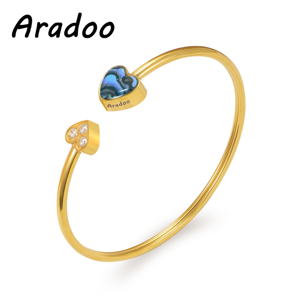 ARADOO Gelang Kesehatan Energi Baja Titanium Germanium Gelang Couple Gelang Titanium