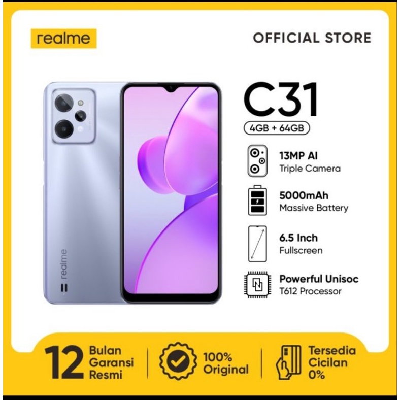 REALME C31 RAM 4GB - 64GB GARANSI RESMI