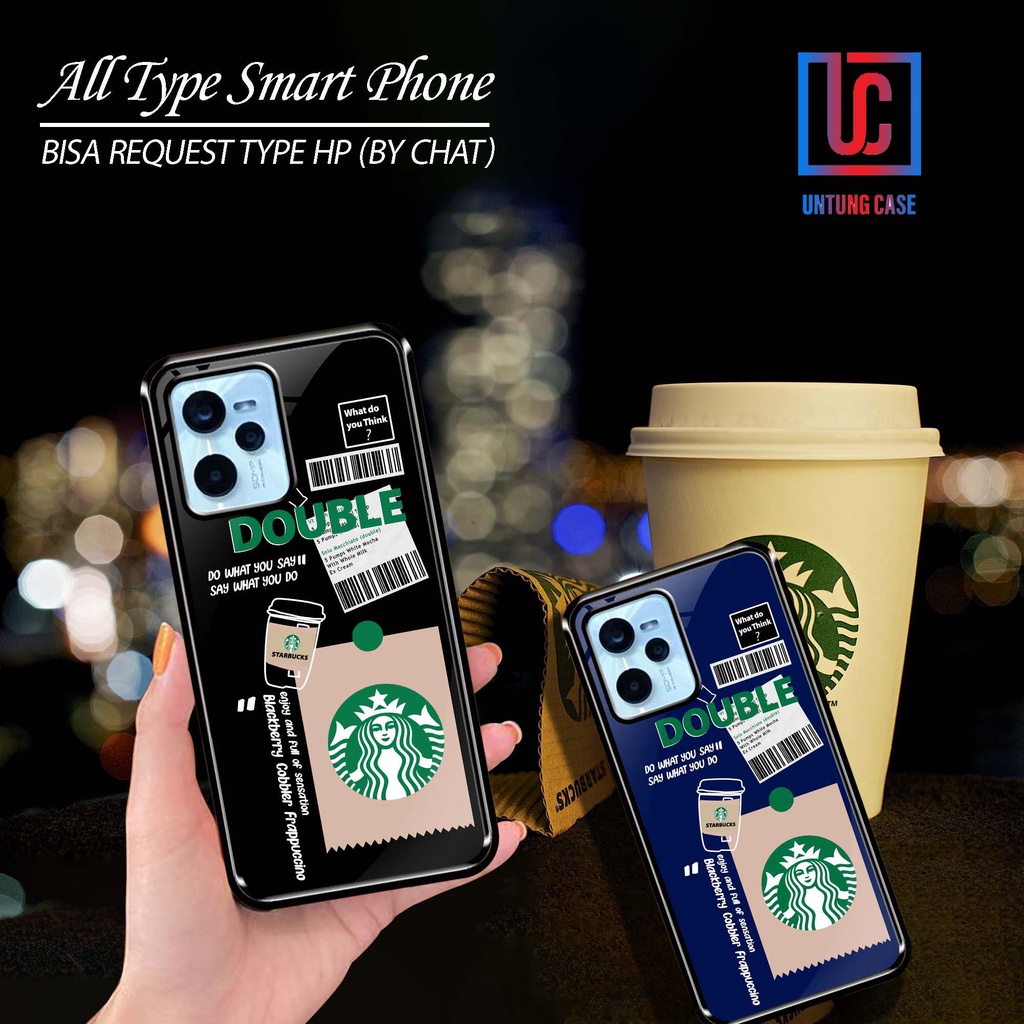 Case 2D All Type For Infinix Hot 8 / Hot 9 / Hot 10 / Hot 10s / Hot 11 / Hot 9 Play / Hot 10 Play / Hot 11 Play / Smart 5 / Smart 6 Ram 2 / Smart 6 Ram 3 / Note 8 / - Hardcase Glossy Motif [ Starbuck ]
