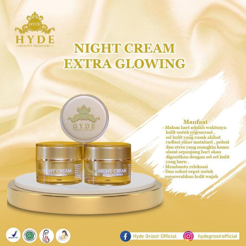 ECER NIGHT CREAM HYDE BEAUTY / ECER KRIM MALAM HYDE BEAUTY SKINCARE ORIGINAL BPOM