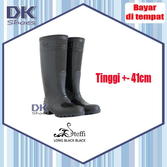 Steffi Boots Panjang 40-44 / Sepatu Karet Tahan Air / Sepatu Kerja Proyek Bangunan