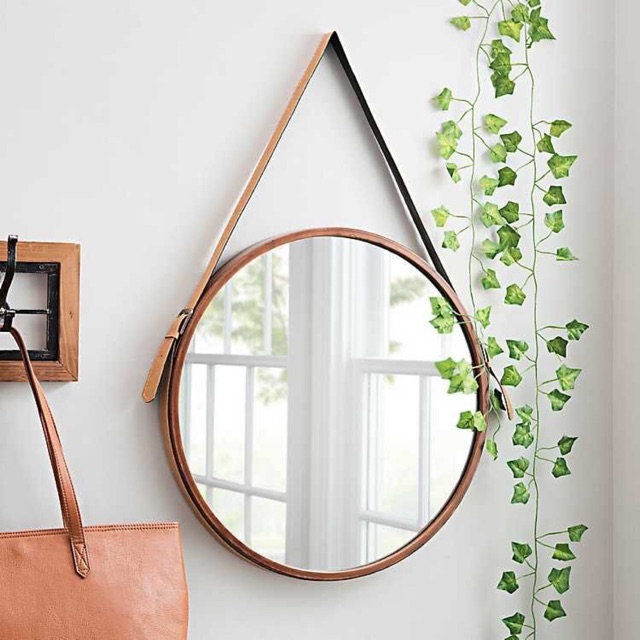 Kaca cermin bulat besar gantung | hiasan dekorasi ruang tamu | rumah minimalis modern furniture