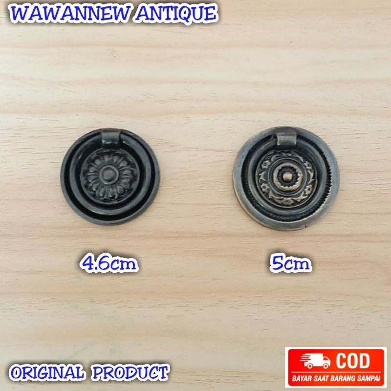 Handle / Tarikan Laci Lemari Jendela Pintu Rumah Kuningan Anti Motif Merry 5cm