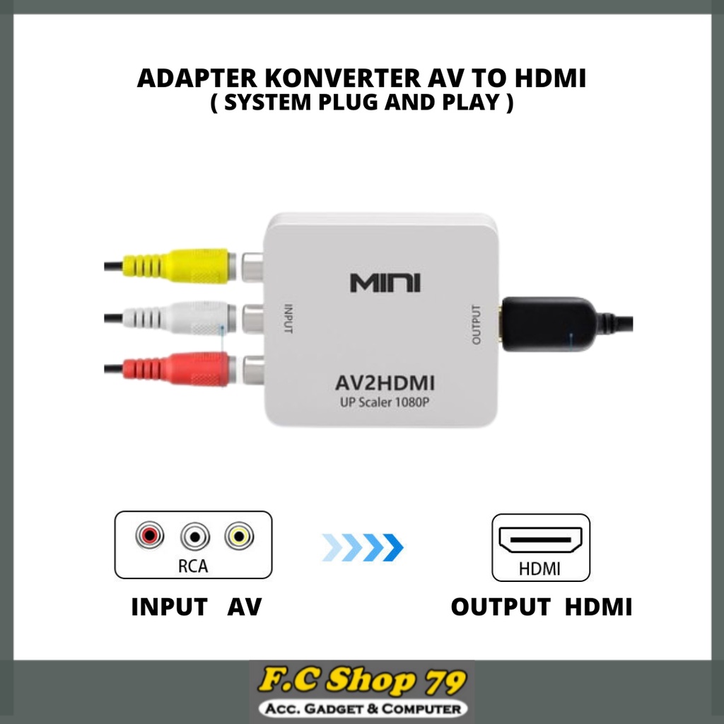 Adapter Konverter Converter AV2HDMI AV To HDMI AV Ke HDMI Dan HDMI2AV HDMI To AV HDMI Ke AV Sistem P