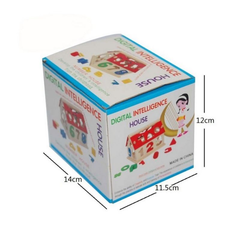 Digital Intelligence House Wooden Toys Mainan Kayu Mainan Puzzle Anak Mainan Balok Kayu Puzzle Block Mainan Montessori