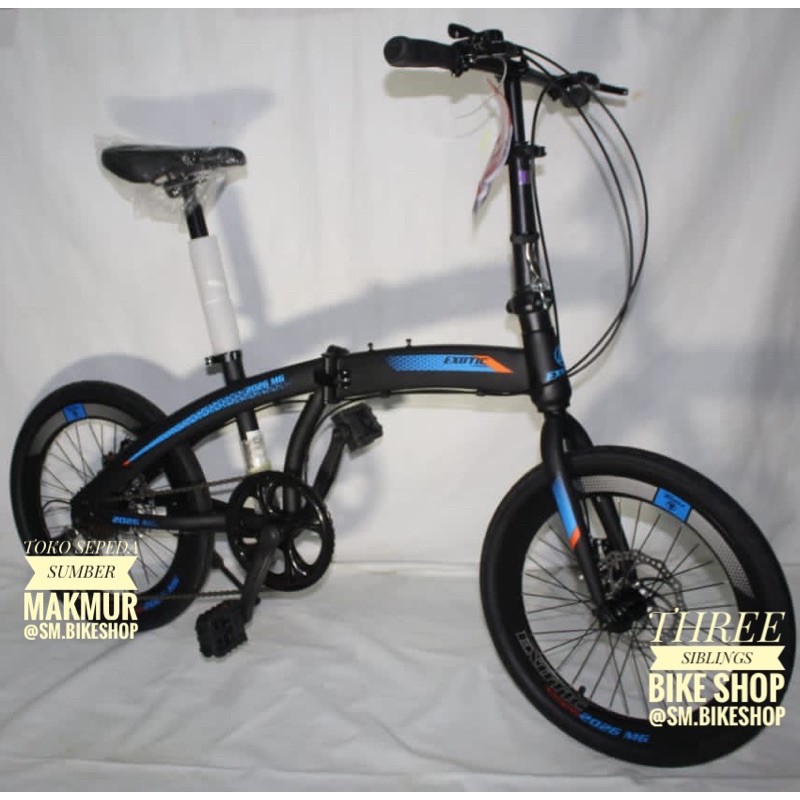 SEPEDA LIPAT EXOTIC 2026 MG 20 INCH VT SHIMANO TOURNEY 7 SPEED BLACK BLUE