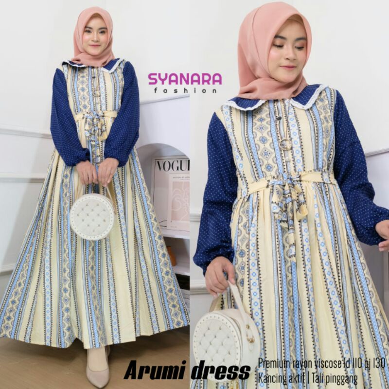 GAMIS Rayon Viscose Premium LD 110 PJ 130 Kancing Aktif Tali Pinggang