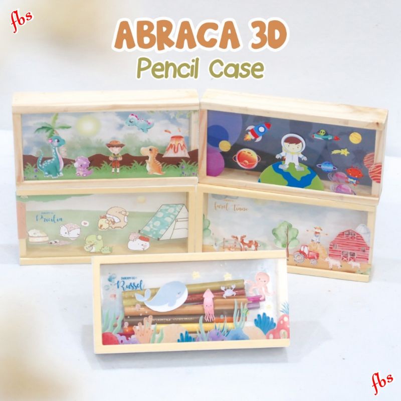 

ABRACA PENCIL CASE Kotak Pensil Kayu Akrilik TEMPAT ALAT TULIS CUSTOM Pen Box Unik