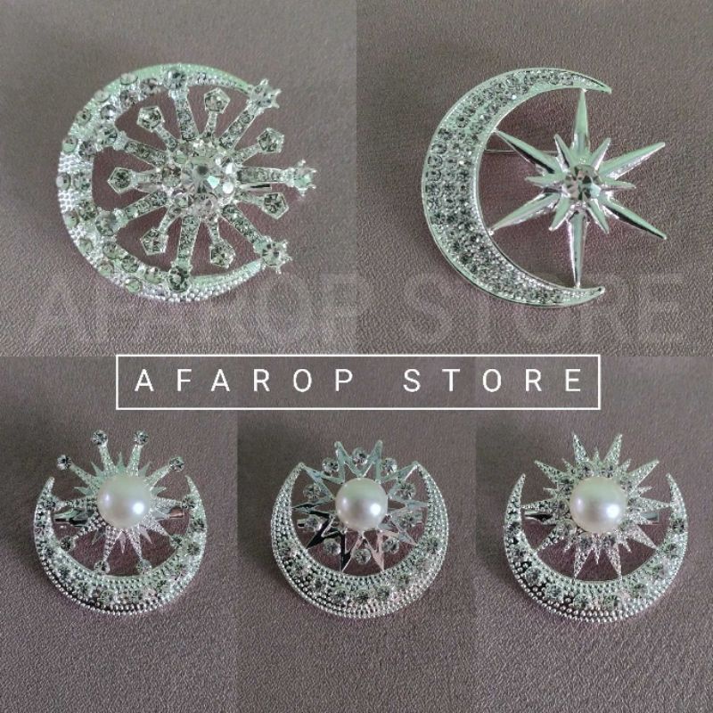 BROS TANJAK BULAN BINTANG | KERONGSANG TANJAK | BROS TANJAK | BROS JILBAB | STAR AND MOON BROOCH