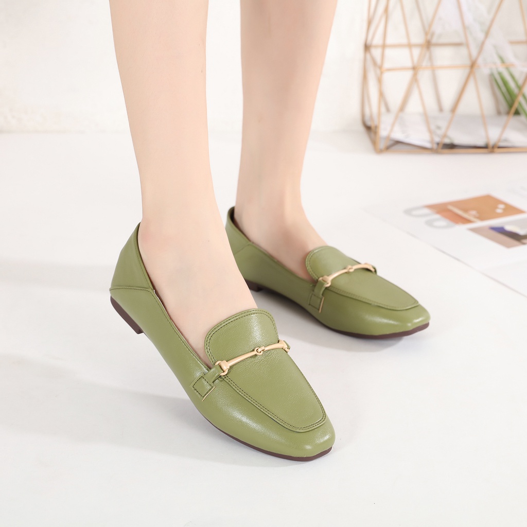 JISO RYONA Daniella-22 Sepatu Flat shoes Wanita Loafer Import