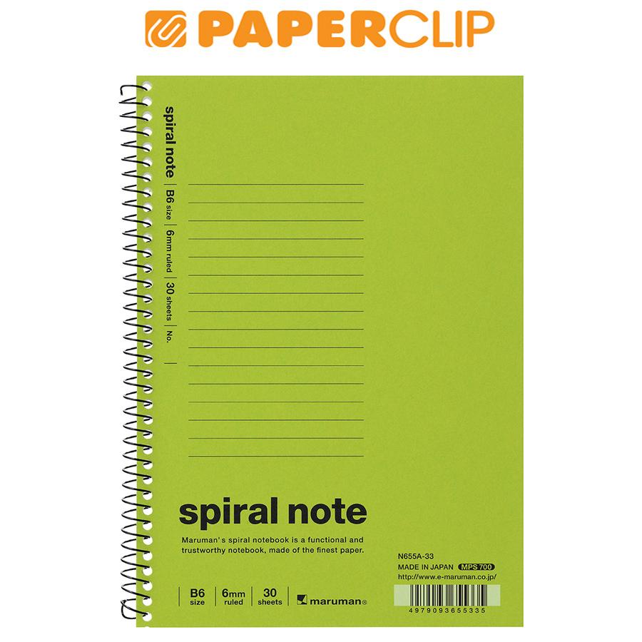 

NOTEBOOK B6 MARUMAN N655A-33 SPIRAL LIGHT GREEN