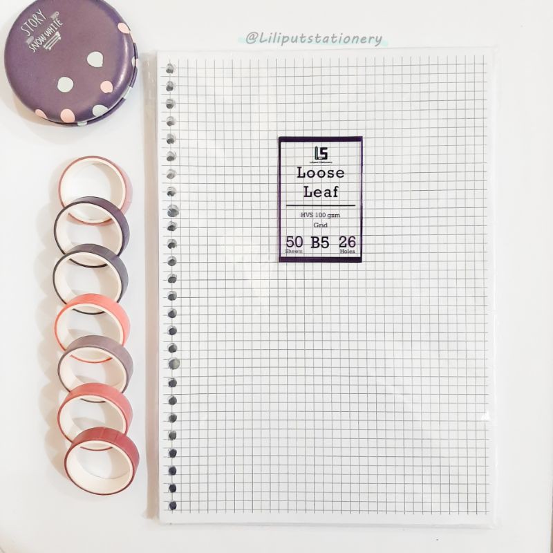 

Loose Leaf Grid/Dot/Plain/Garis 100gsm (B5&A5)