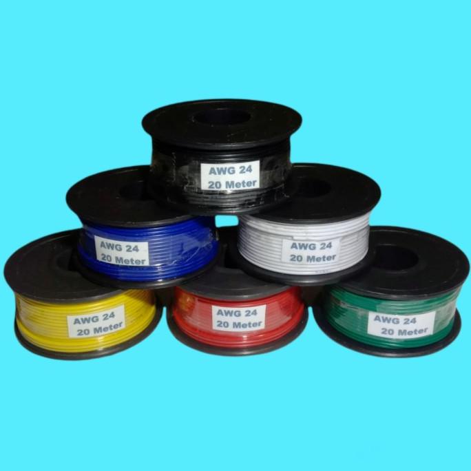;&;&;&;&] Kabel AWG 24 Serabut Putih 1 Roll - 20 Meter