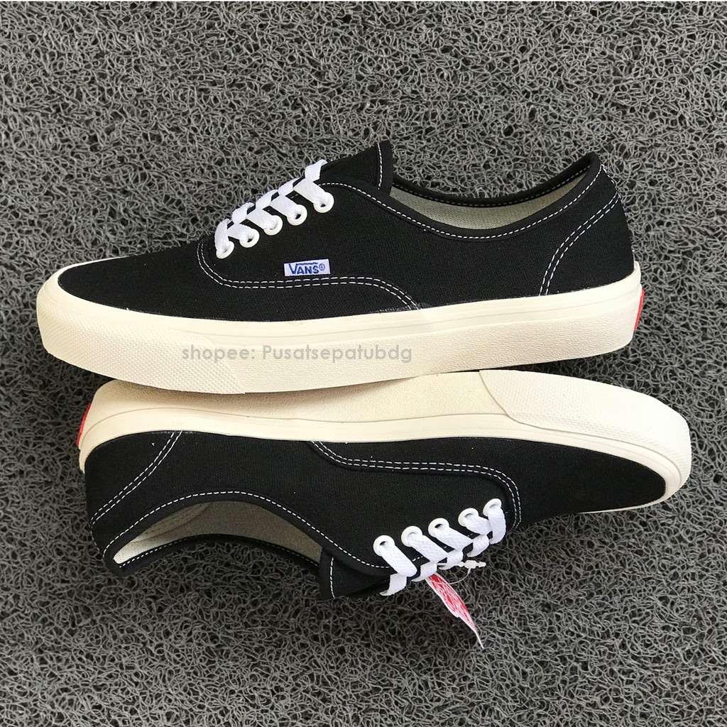 VANS AUTHENTIC LX OG BLACK WHITE SEPATU PRIA SNEAKERS