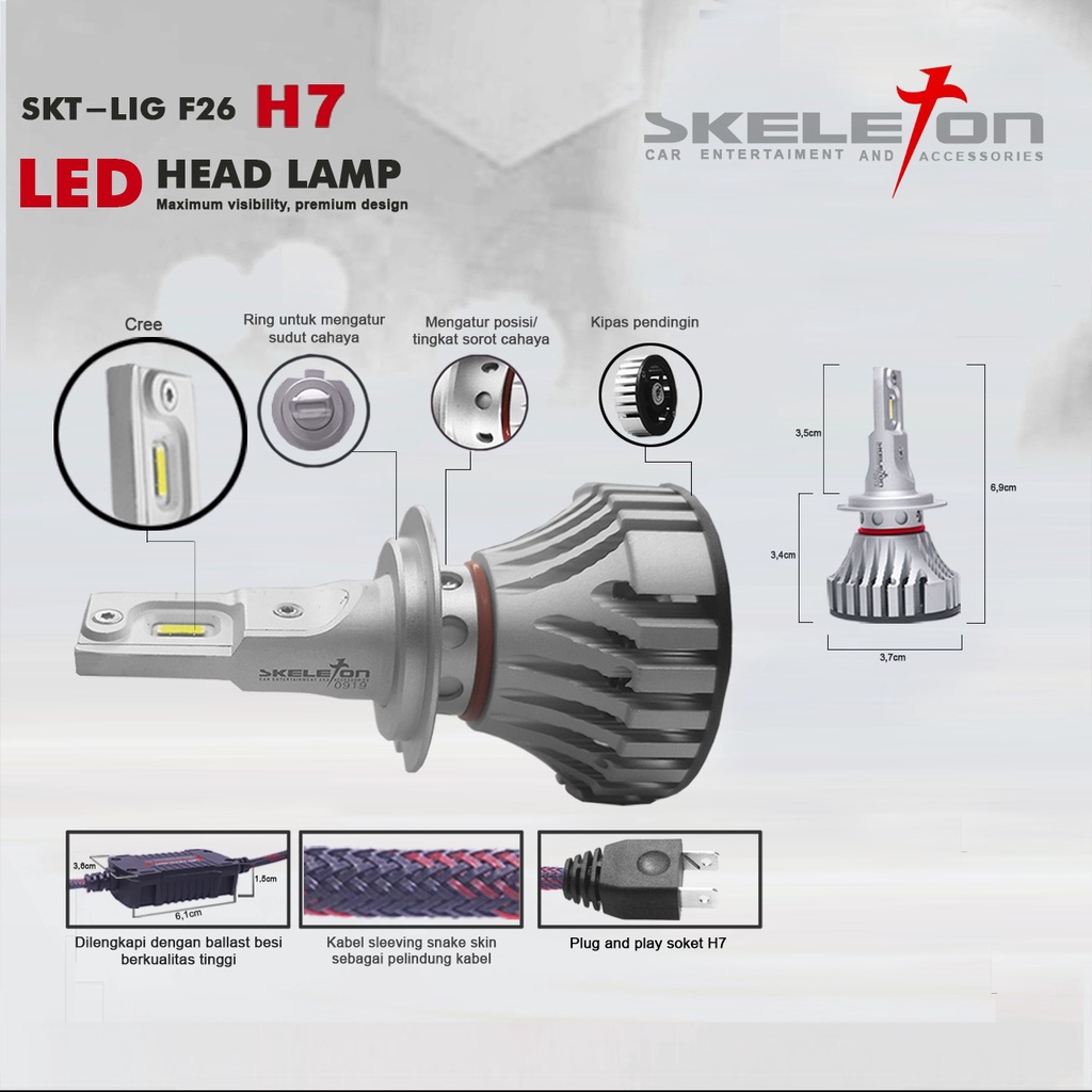 LED Headlight SKT-LIG F26 H7