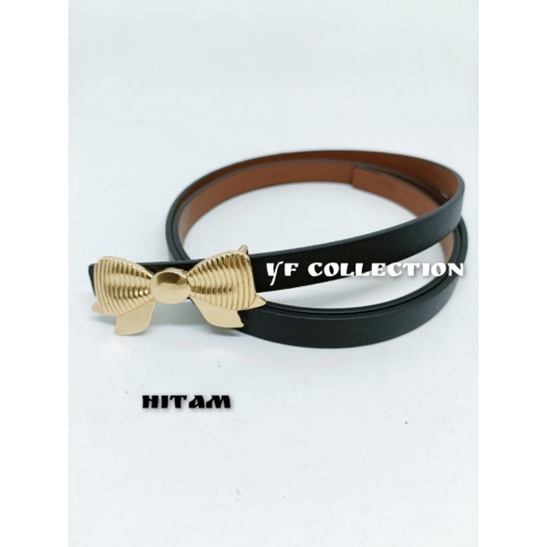 YF COLLECTION -IKAT PINGGANG BELT DRESS WANITA KULIT PU PITA GOLD