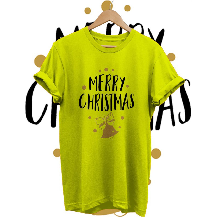 KAOS TSHIRT BAJU NATAL CHRISTMAS LONCENG MERRY CHRISTMAS BAJU TSHIRT COMBED 30S KELUARGA