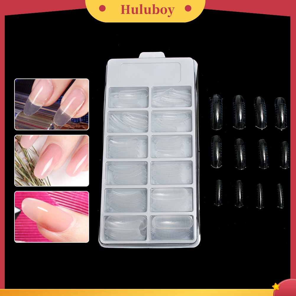 Huluboy Huluboy♡ 120pcs Cetakan Extension Kuku Akrilik UV Gel Dengan Garis