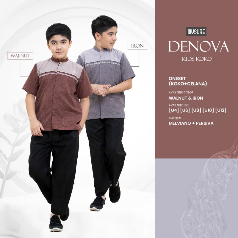 setelan Baju koko anak lembut nyaman design minimalis kain melviano Denova brand by Mysure