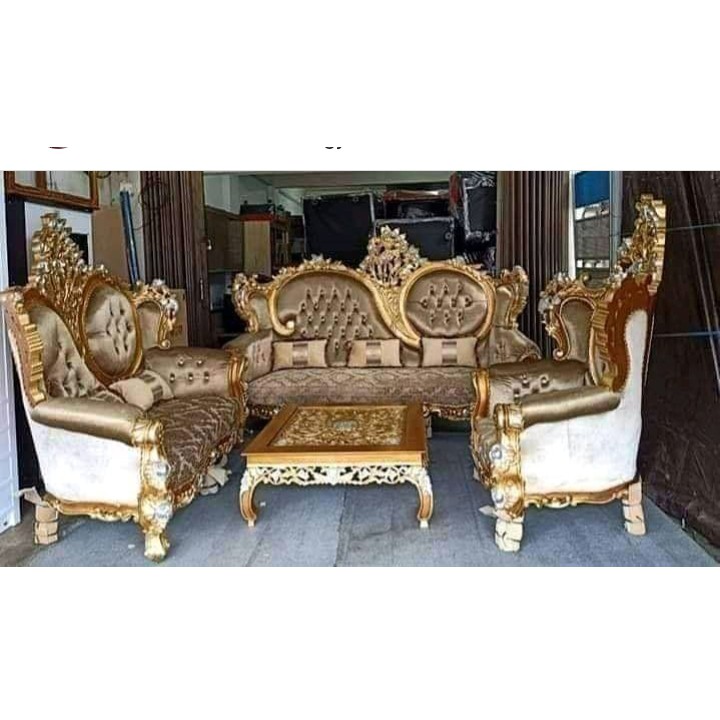 Kursi Sofa Tamu Warna Gold Mewah