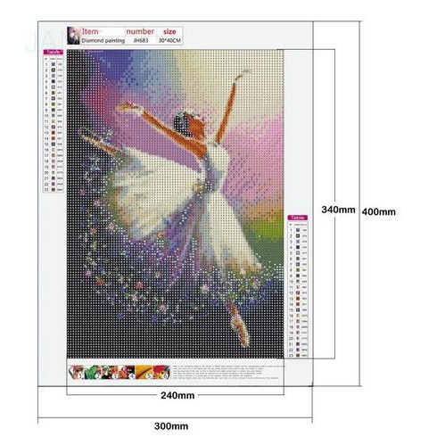 DIY Full Drill Diamond Painting - 5D Ballet Dancer Sitch Kit #02