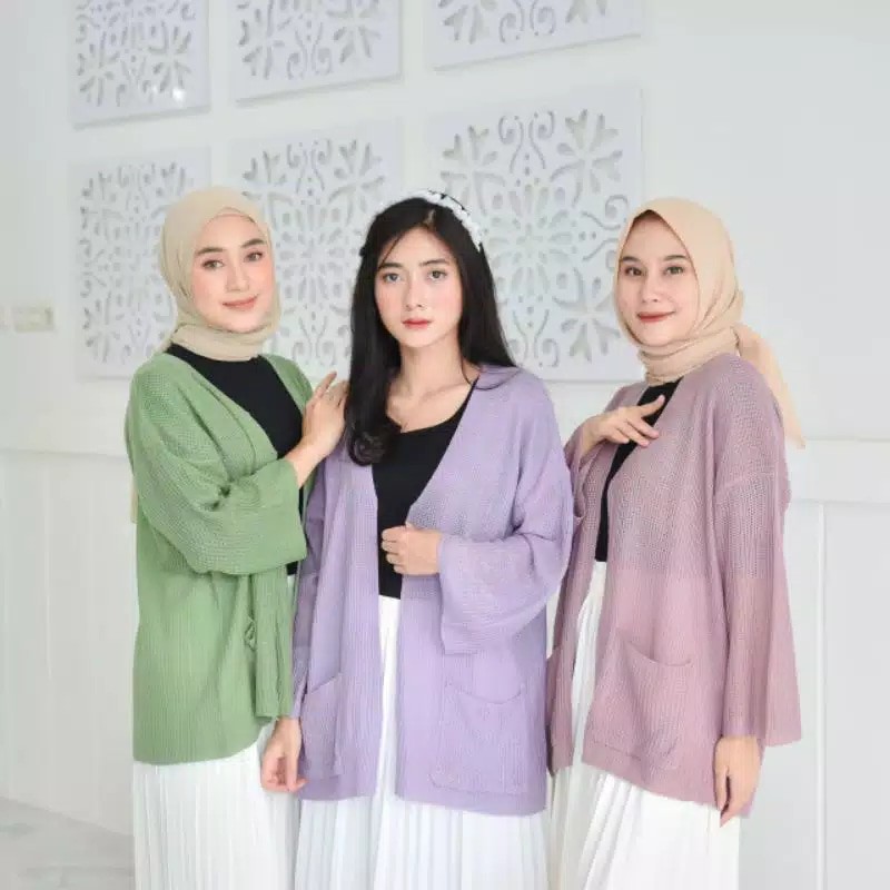 LOOCY CARDY 12 GET / Kardigan Rajut Oversize / Cardie Outher / Loocy Pocket Cardie 12 Get /  Kardigan Rajut Rajut Wanita-6