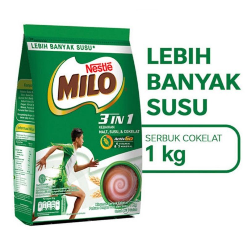 nestle Milo activ go / Milo 3 in 1 kemasan 1kg