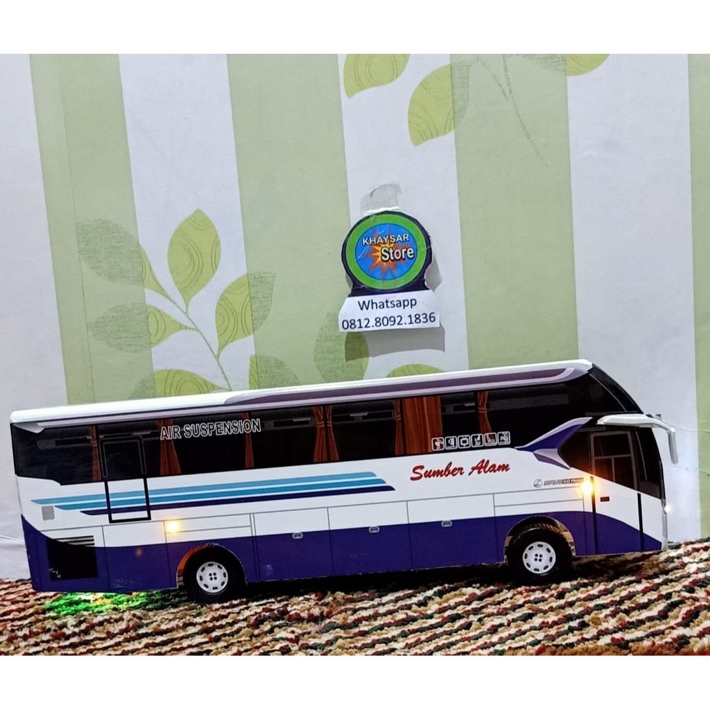 miniatur bus SR2 SUMBER ALAM  plus lampu