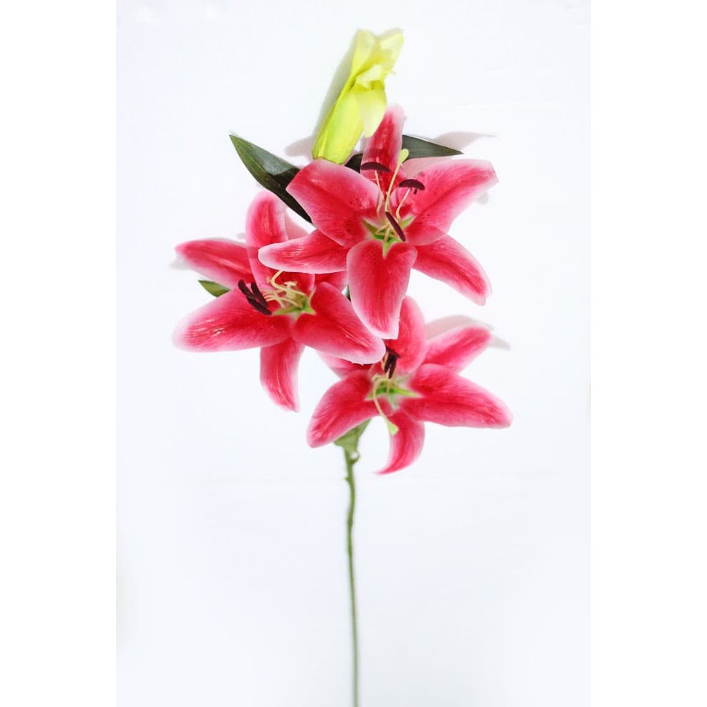 bunga plastik hias artificial LILY CASABLANCA KARET PANJANG PREMIUM