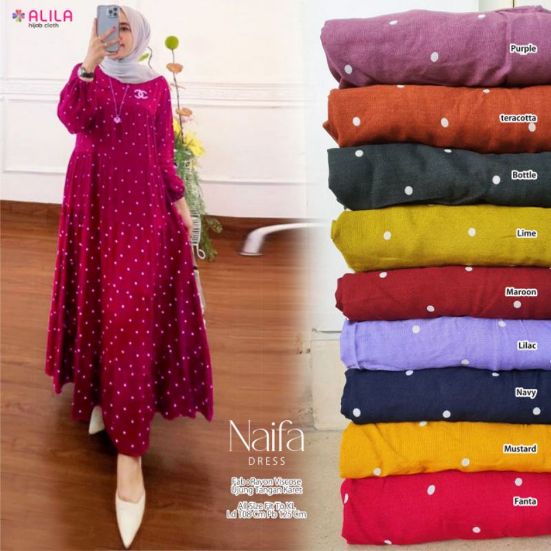 Dress susun - Gamis rayon Twill Original Alila Seri Naifa