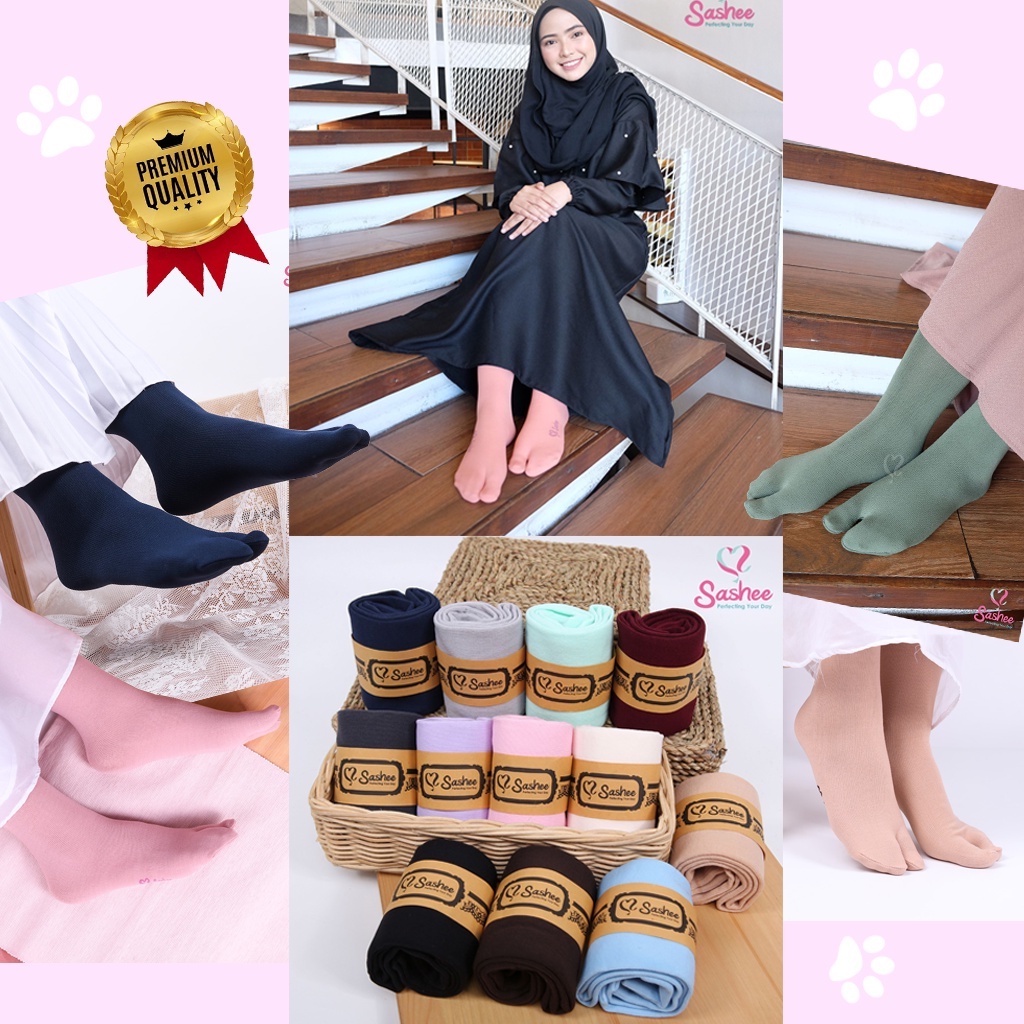 Kaos Kaki Wanita Jempol Dewasa Panjang Warna Polos Muslimah Sashee Original Sepasang All Size