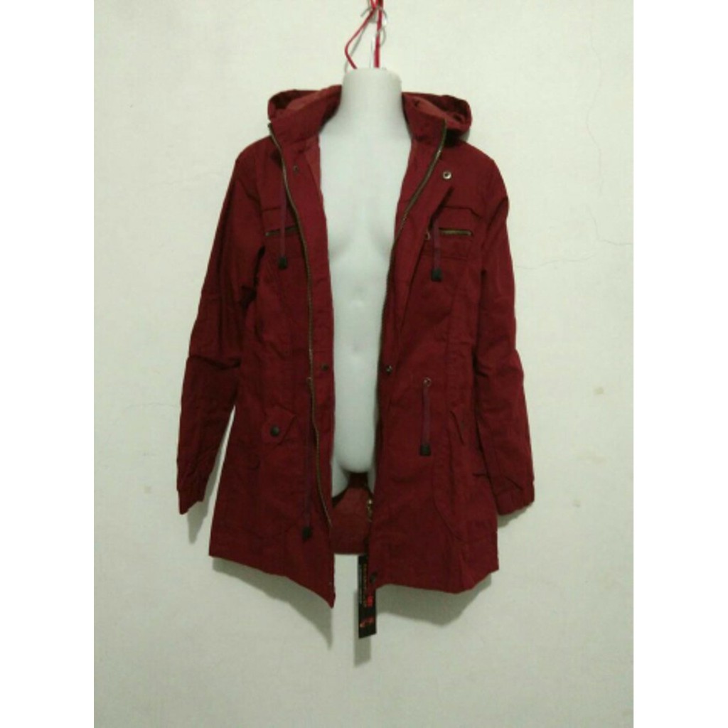 BARU PARKA JAKET WANITA PARKA MAROON XXL+GRATIS 1 PCS BANDANA Jaket cewek Busana wanita Fashion
