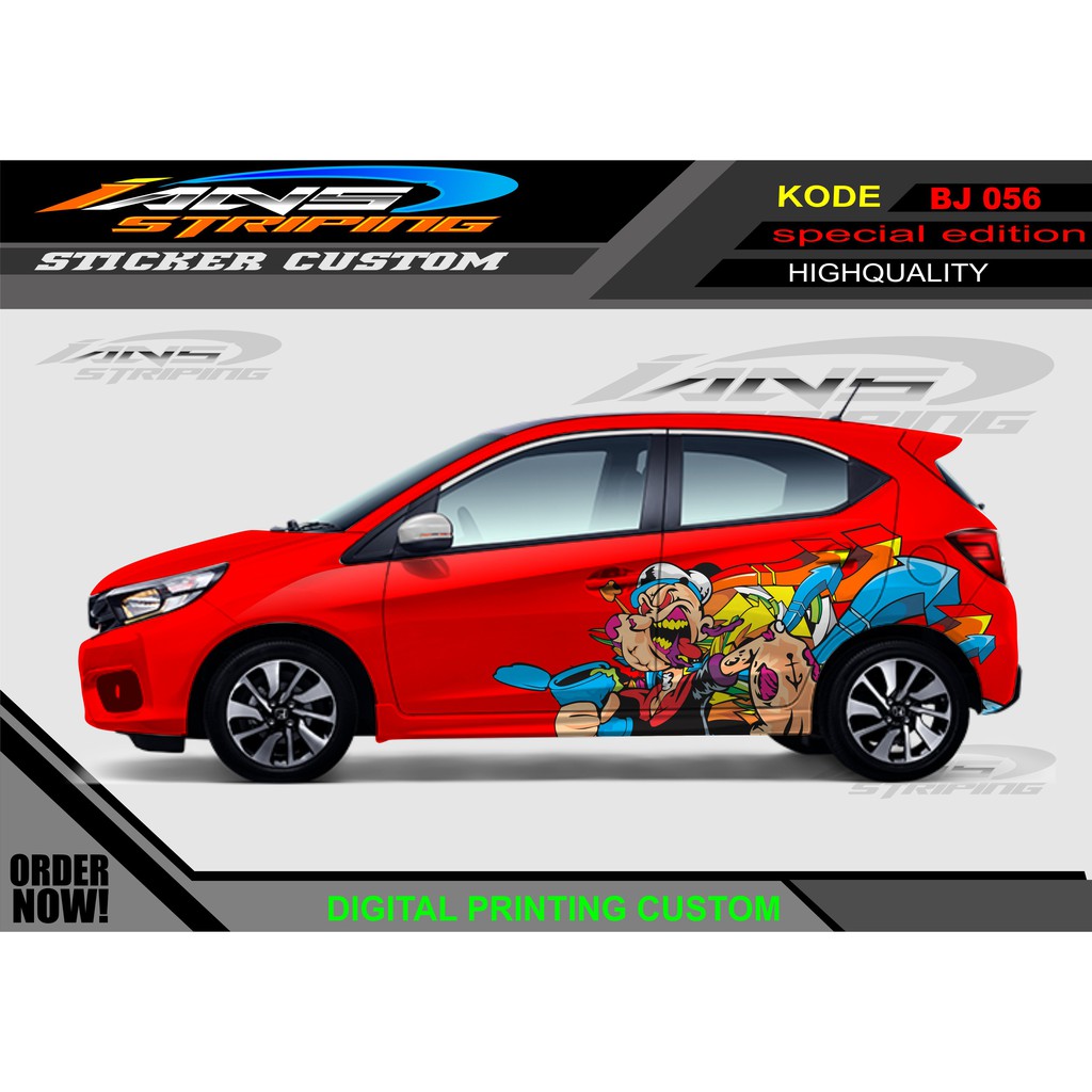 DECAL STIKER MOBIL KARTOON POPAY/ VARIASI STOKER MOBIL SAMPING KEREN