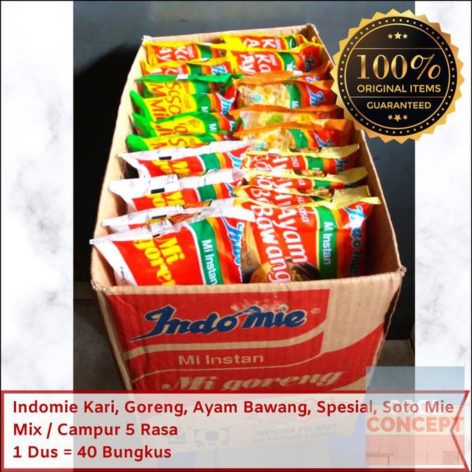 

Indomie Mix Campur 5 Rasa Kari Ayam Bawang Goreng Spesial Soto 1 Dus