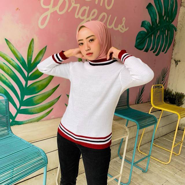 Sakura Sweater / Sweater Rajut korea / Sweater Wanita / Basic Sweater