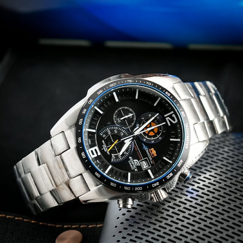 Jam Tangan Pria Merk Casio Edifice Type Efr-528 Original Bm Baterai Free Box
