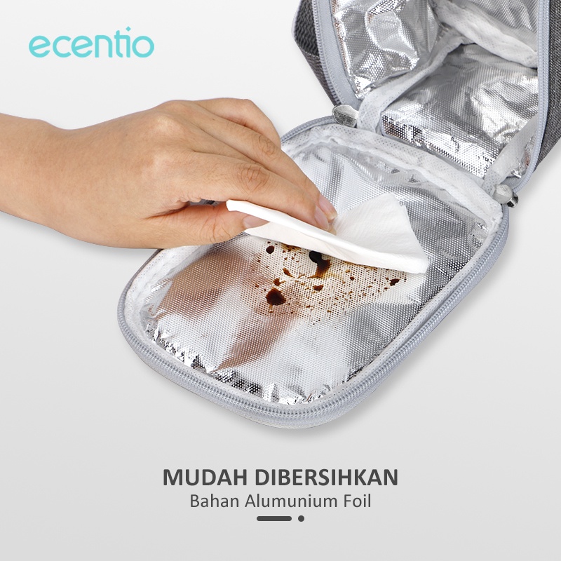 ecentio &amp; FOODI tas bekal makanan aluminium 580ml sup/tas bekal lunch bag/ tas cangkir sup aluminium 650ml/tas termos air panas portable/tas kotak makan set soup cup/lunch bag aluminium foil/tas Tempat makanan