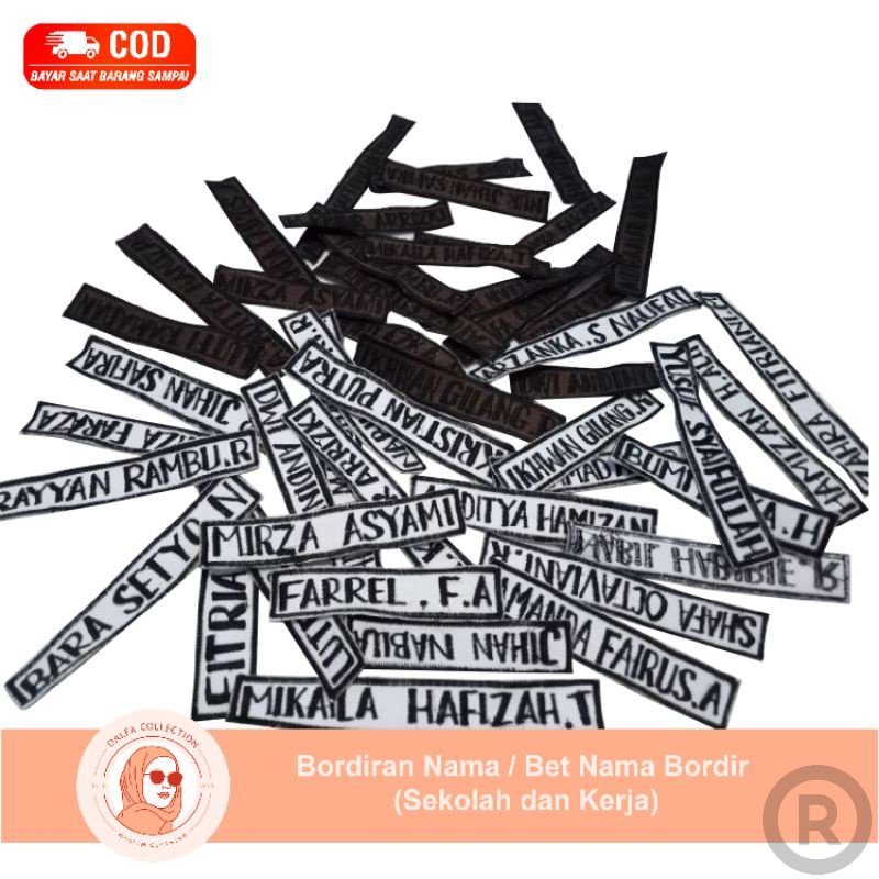 

Papan Nama Bordir/ Bet Nama Bordir (Sekolah dan Kerja) Bordir Nama Custom