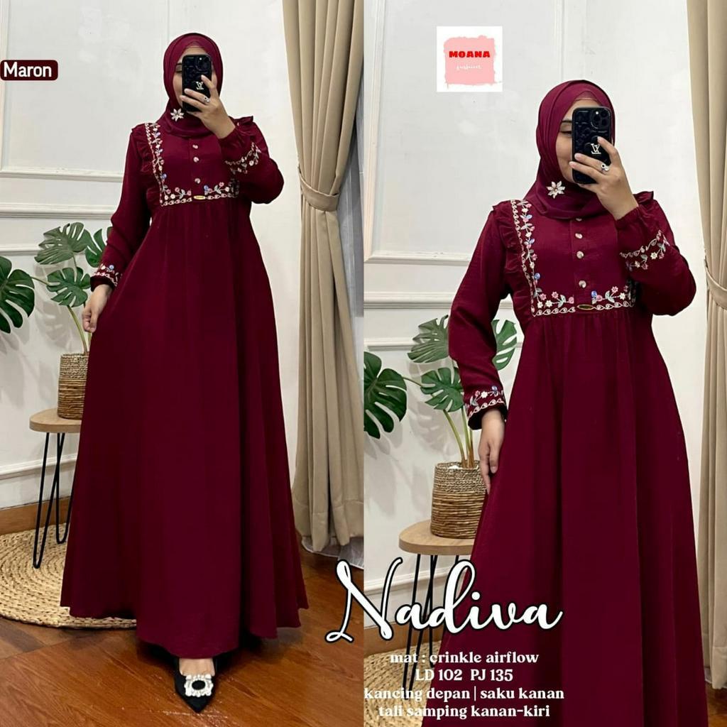 NADIVA DRESS BORDIR CRINKEL TERBARU