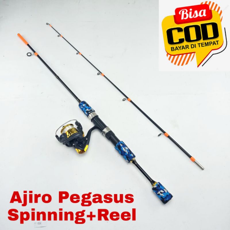 terlaris murah joran pancing satu set komplit ajiro pegasus spinning medium cod