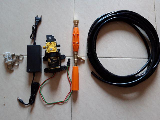 New Upgrade Dinamo Pompa Air Dc 12v 250 Psi + Adaptor 10a + Selang Cuci Motor Mobil Ac