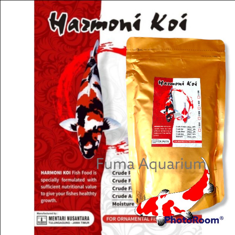 Harmoni Koi Fish Food Butiran 1mm 500gr Apung Makanan Ikan koi Pakan Ikan koi